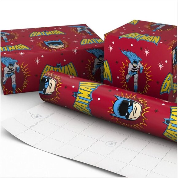 Hallmark Wrapping Paper Christmas Batman  70 sq ft Jumbo Roll Holiday Gift - Picture 4 of 5